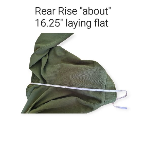 Vintage GAP 90s Olive Green Cropped Cotton Trousers High Rise Size 26 - Picture 9 of 14